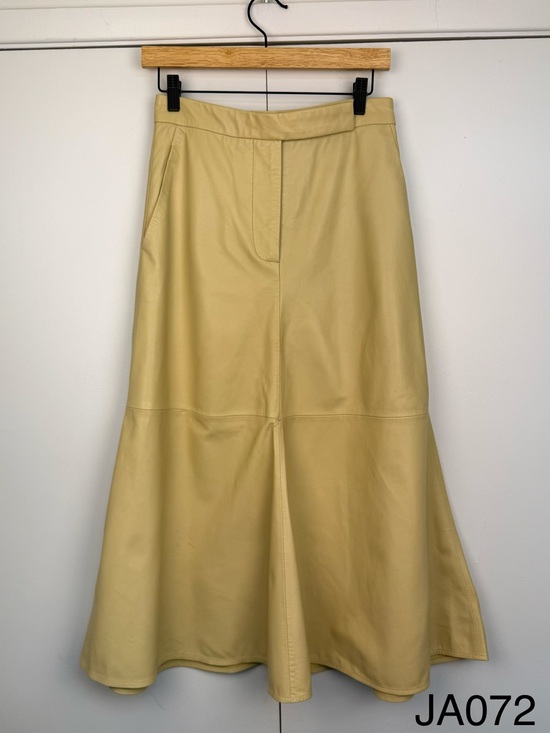 Zara Dresses & Skirts - ZARA Limited Edition Leather Midi Skirt Light Tan XS